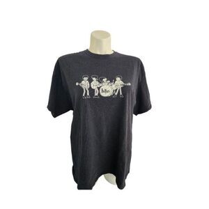 Beatles Rare Band Graphic Tee Shirt Unisex XL Navy Blue 100% Cotton